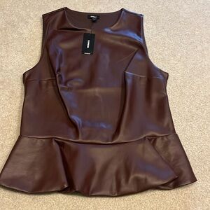 Express leather peplum top